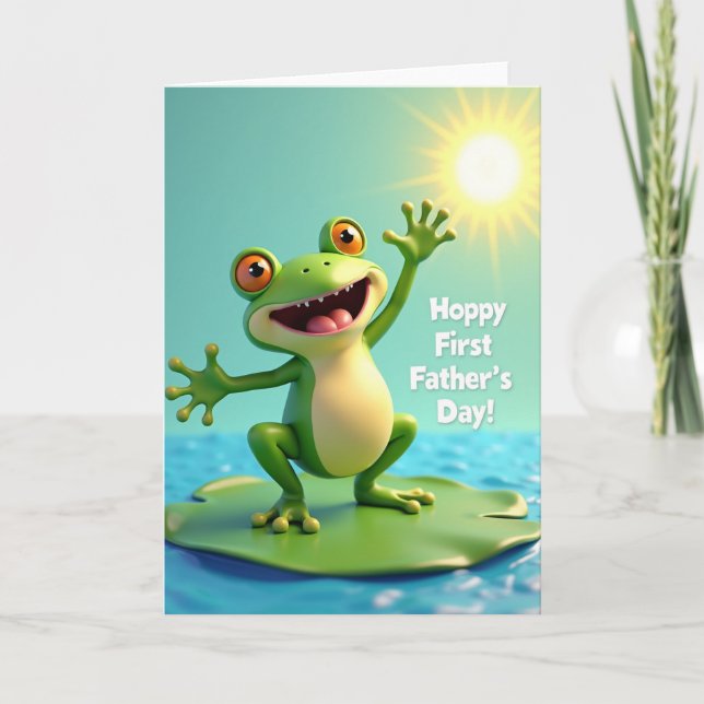 Carte de Fête des Pères Douce Grenouille qui fait  (Devant)