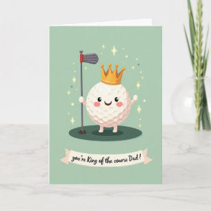 Carte de fête des pères douce pour le roi du golf
