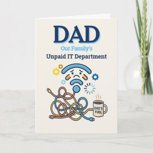 Carte de fête des pères drôle pour papa, service i