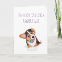 Carte de Fête des pères du chiot Corgi du chien