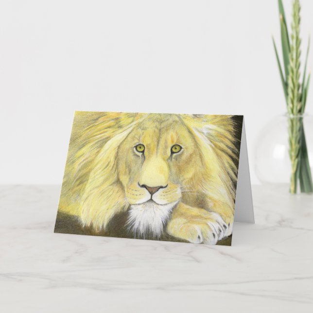 Carte de Fête des pères du lion africain (Devant)