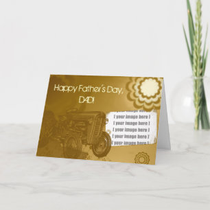 Carte de Fête des pères du tracteur : Ajouter votr