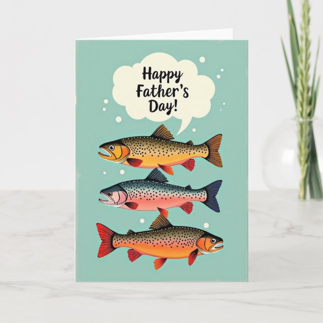 Carte de fête des pères empilés de poissons doux (Devant)