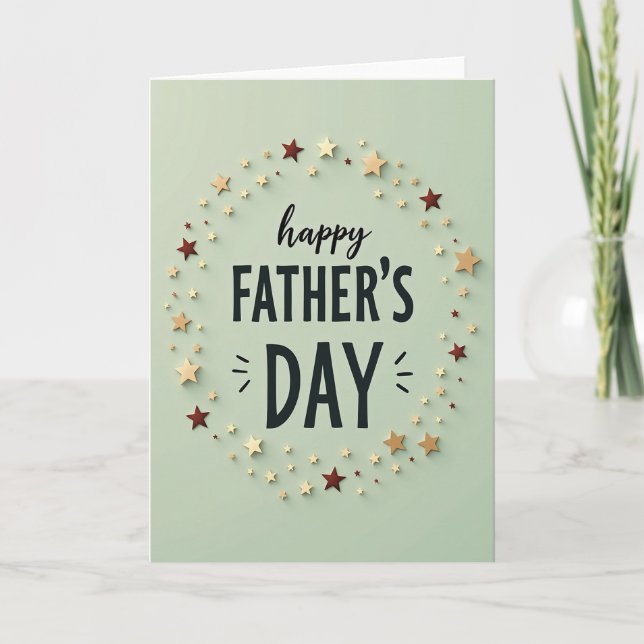 Carte de fête des pères étoilée douce (Devant)
