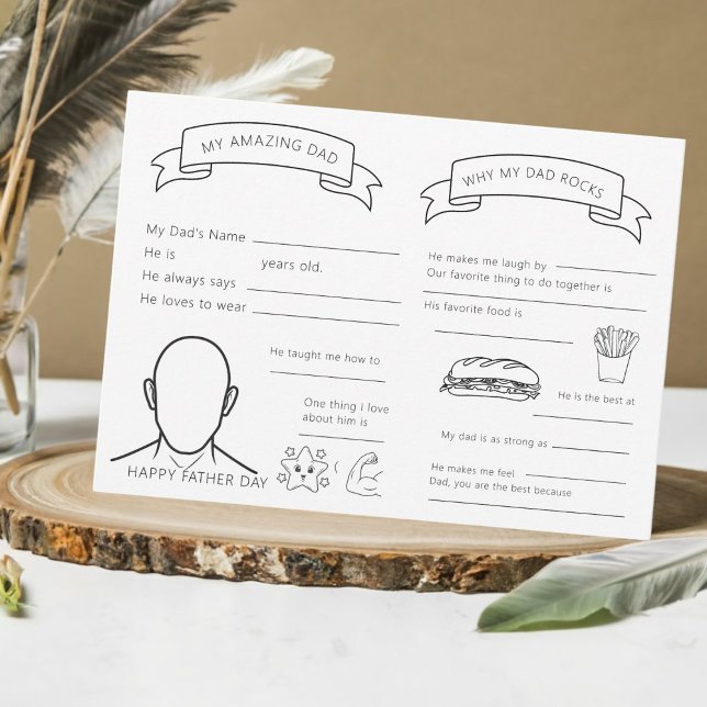 Carte de Fête des pères Fill in the Blanks personn (Créateur téléchargé)