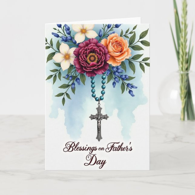 Carte de Fête des Pères Floral Blessings (Devant)