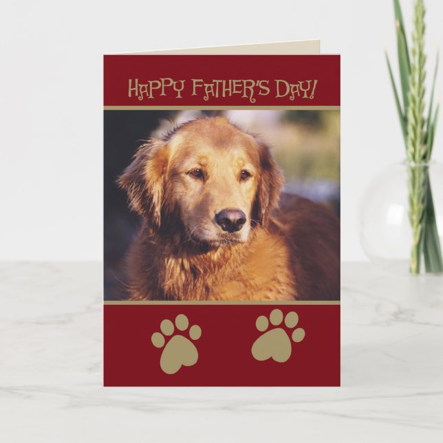 Carte de Fête des pères Golden Retriever (Devant)
