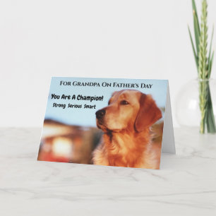 Carte de fête des pères Grand-père Golden Retrieve