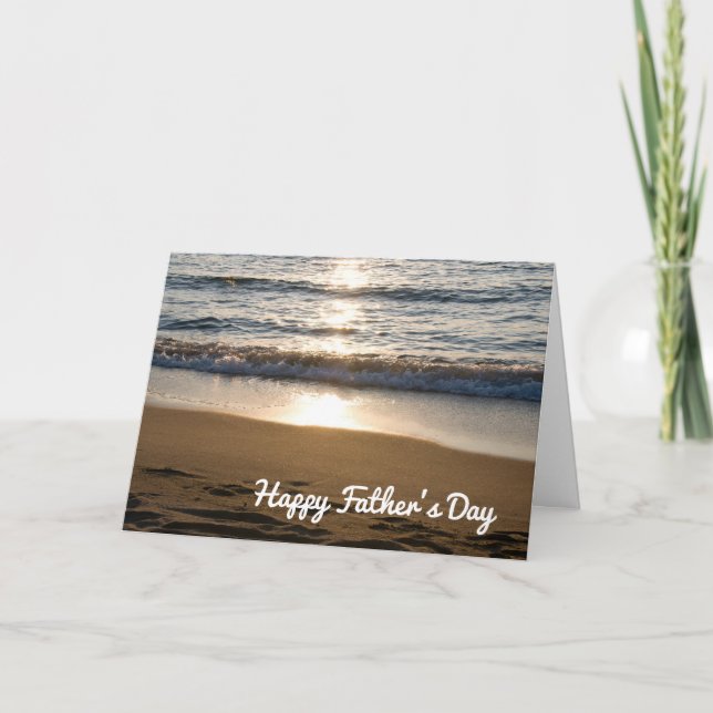 Carte de Fête des pères heureuse de Beach Waves (Devant)