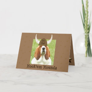 Carte de Fête des pères "Hook'em Hounds" avec Bass