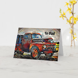 Carte de Fête des pères Jazzy Classic Funky Truck