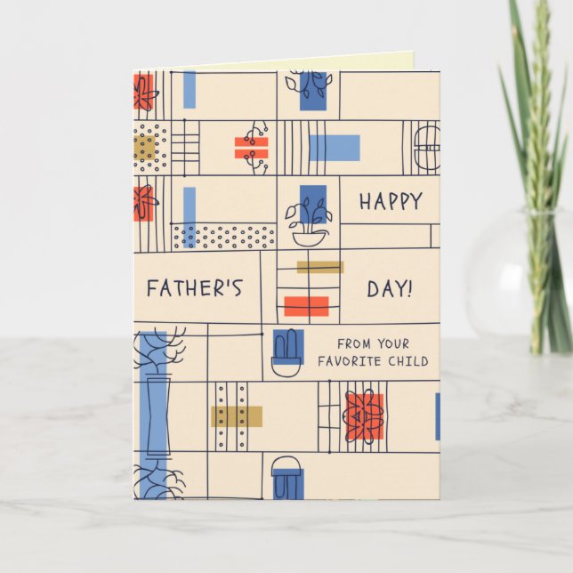 Carte de Fête des pères Joyeuse pour enfant favori (Devant)