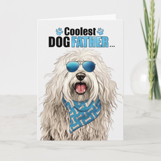 Carte de fête des pères Komondor chien le plus coo (Devant)