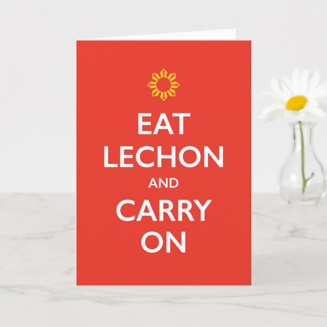 Carte de Fête des Pères 'Lechon' et Continuez (Petite plante)