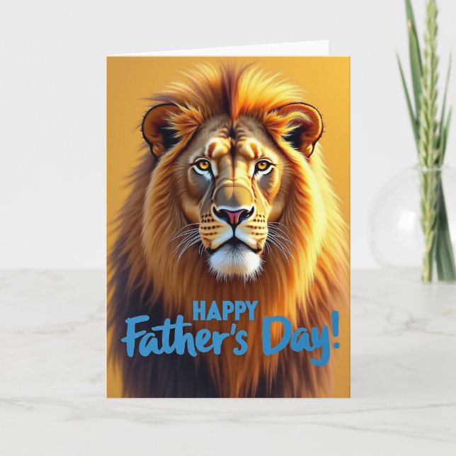 Carte de Fête des Pères Lion Doré (Devant)