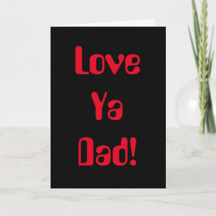 Carte de fête des pères Love Ya Dad Rouge Noir 70s