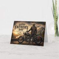Carte de Fête des Pères Moto | Carte de vœux pour 