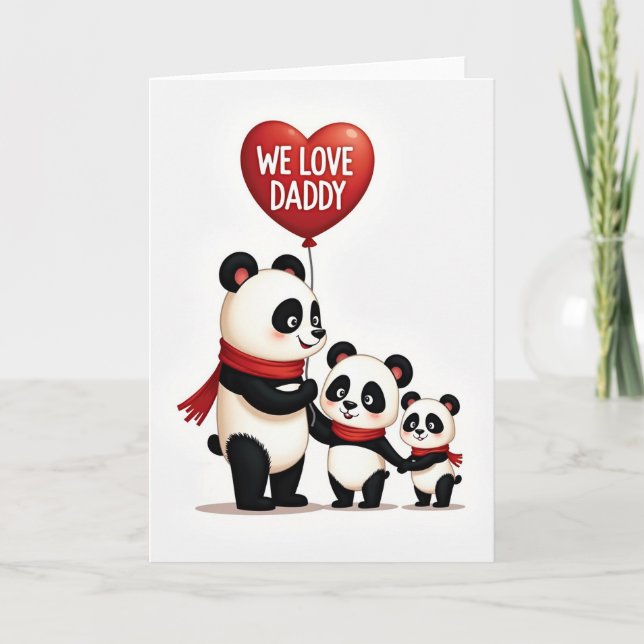 Carte de fête des pères Panda Joyeux (Devant)