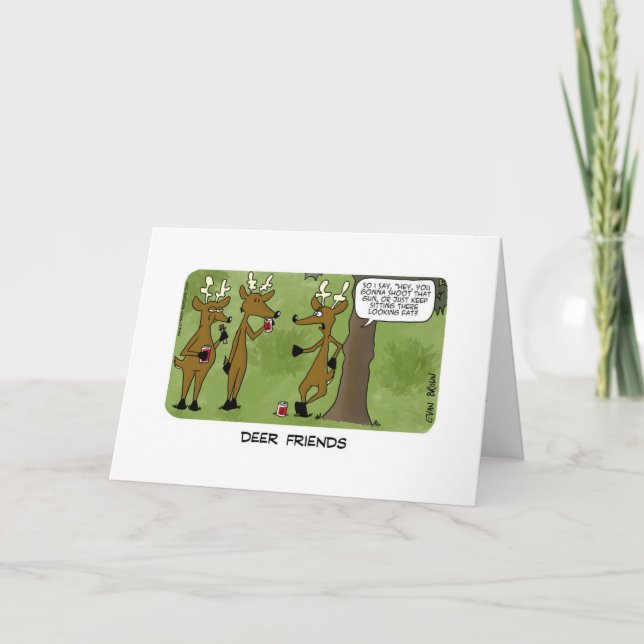 Carte de Fête des pères papa Joke - Deer Friends (Devant)