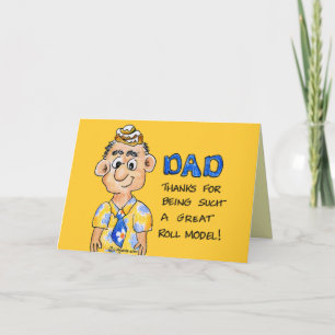 Carte de Fête des pères papa modèle rouleau