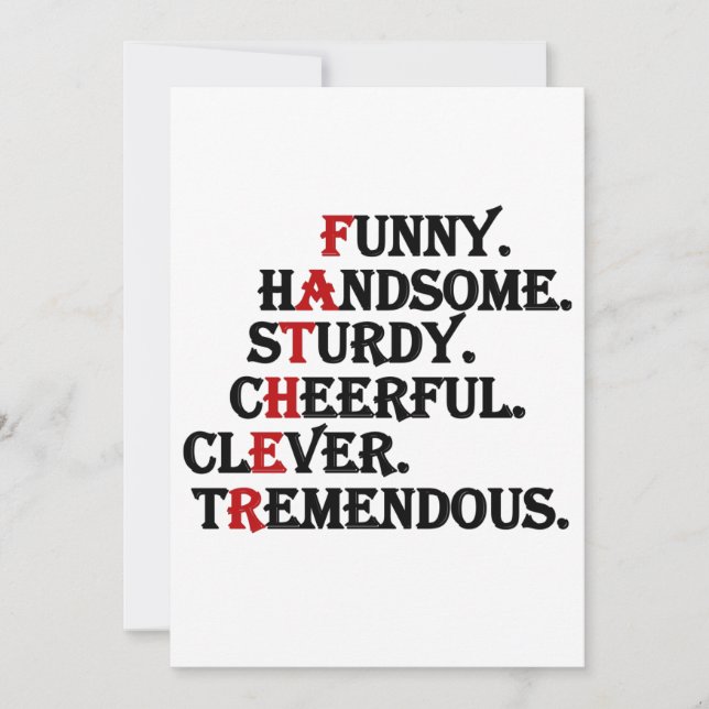 Carte de Fête des pères Père Funny (Devant)