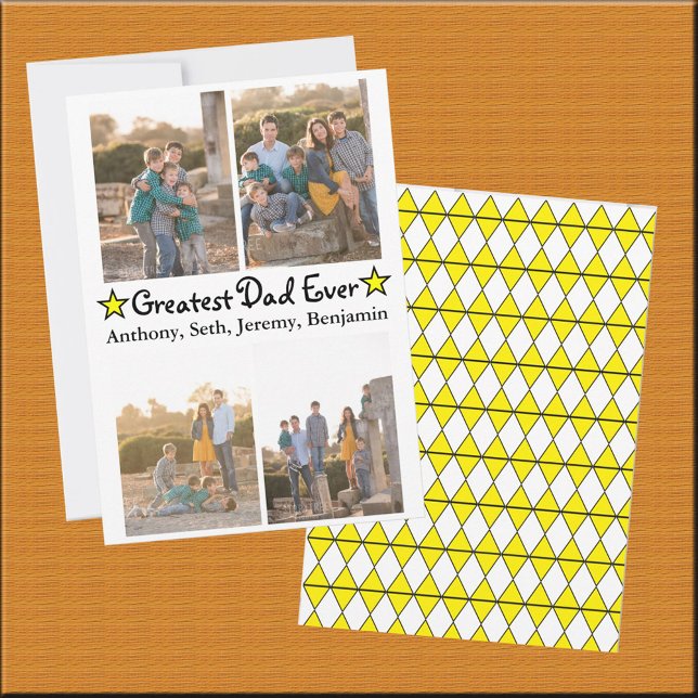 Carte de Fête des pères personnalisée 4 photo plus (Créateur téléchargé)