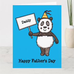 Carte de fête des pères personnalisée Panda Party
