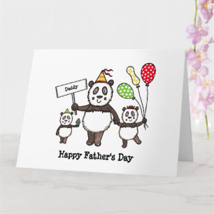 Carte de fête des pères personnalisée Panda Party
