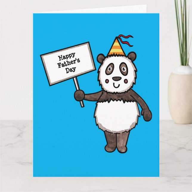 Carte de fête des pères personnalisée Panda Party (Devant)