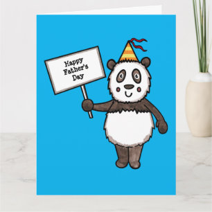 Carte de fête des pères personnalisée Panda Party