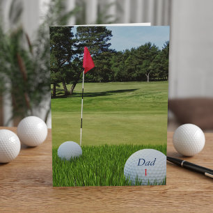 Carte de fête des pères photo de golf pour papa go