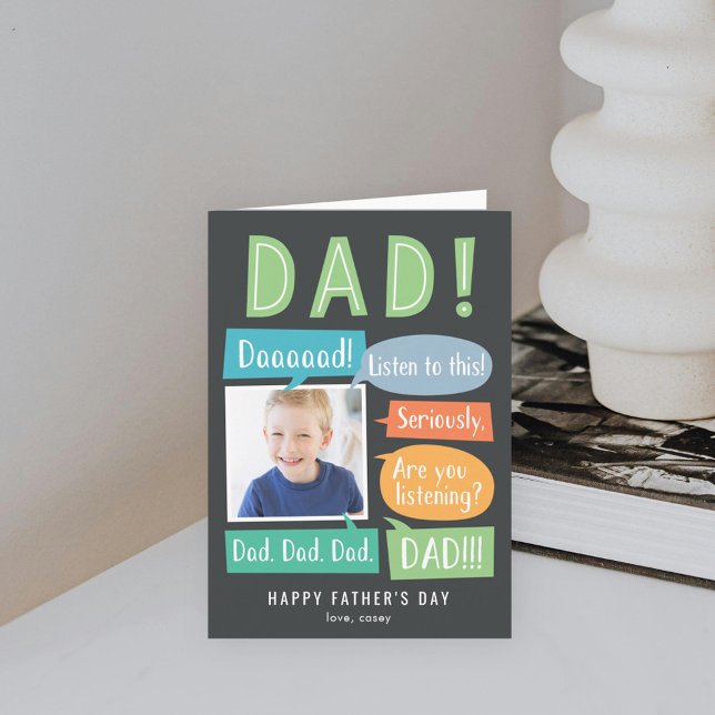 Carte de Fête des pères photo personnalisée Chatte (Créateur téléchargé)