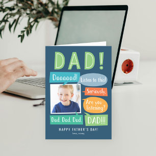 Carte de Fête des pères photo personnalisée Chatte