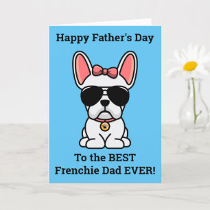 Carte de Fête des pères pour chien de taureau blan