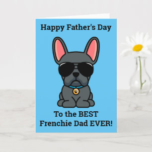 Carte de Fête des pères pour chien de taureau bleu