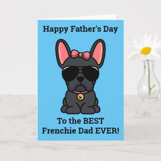 Carte de Fête des pères pour chien de taureau noir