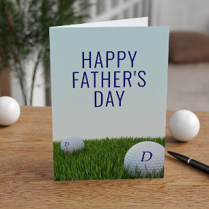 Carte de Fête des Pères pour golfeur avec balle de