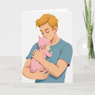 Carte de Fête des Pères pour papa aux cheveux doré