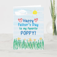Carte de fête des pères pour Poppy
