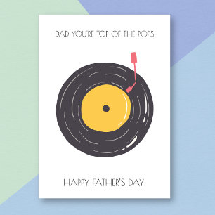 Carte de Fête des pères Retro Vinyl Funny