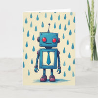 Carte de fête des pères robotique