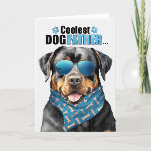 Carte de fête des pères Rottweiler Chien Le plus c