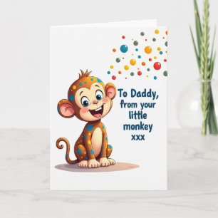 Carte de Fête des Pères Singe Joyeux