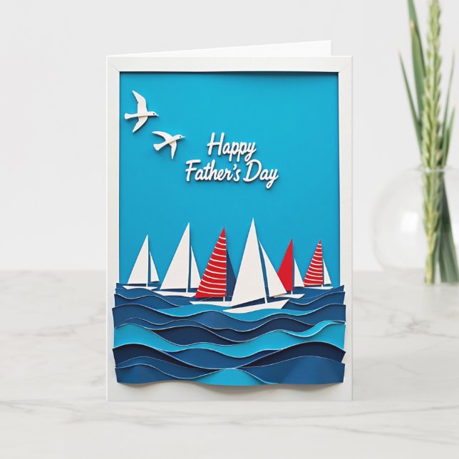 Carte de Fête des Pères sur le thème maritime (Devant)