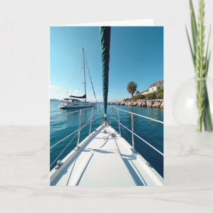 Carte de Fête des Pères sur yacht Azur
