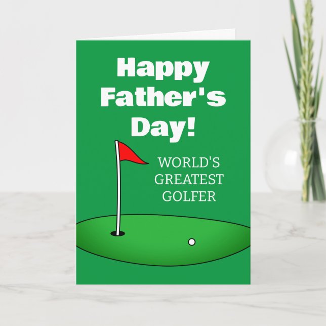 Carte de Fête des Pères thème Golf pour papa (Devant)