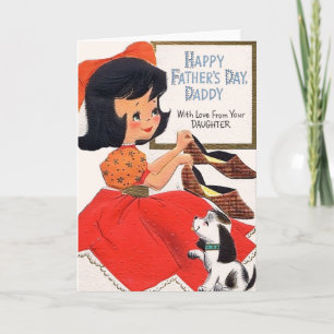 Carte de Fête des pères vintage papa de fille