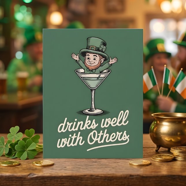 Carte de fête drôle de buveur irlandais (Créateur téléchargé)