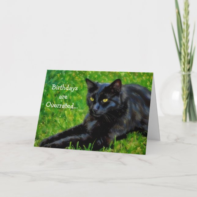 Carte de fête drôle pour un chat noir, pour les am (Devant)