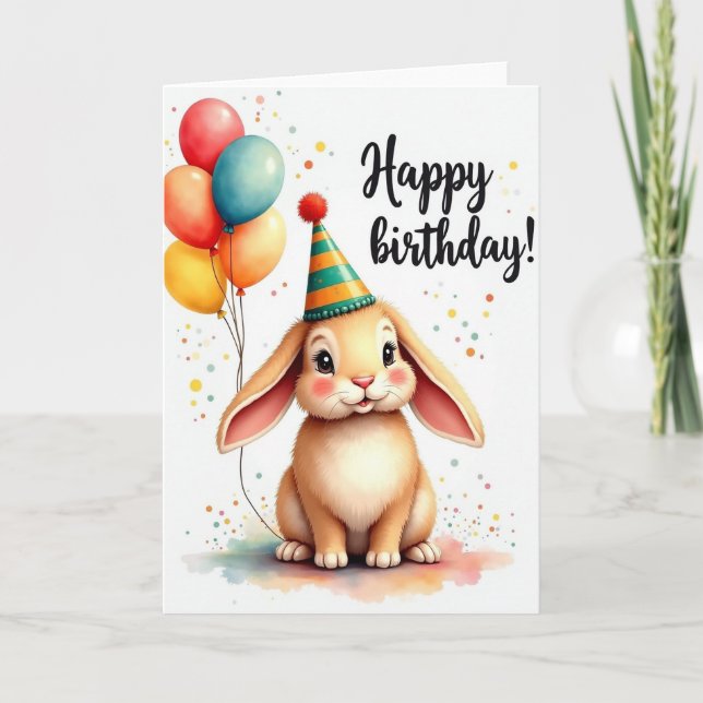 Carte de fête du Lapin Mignon (Devant)